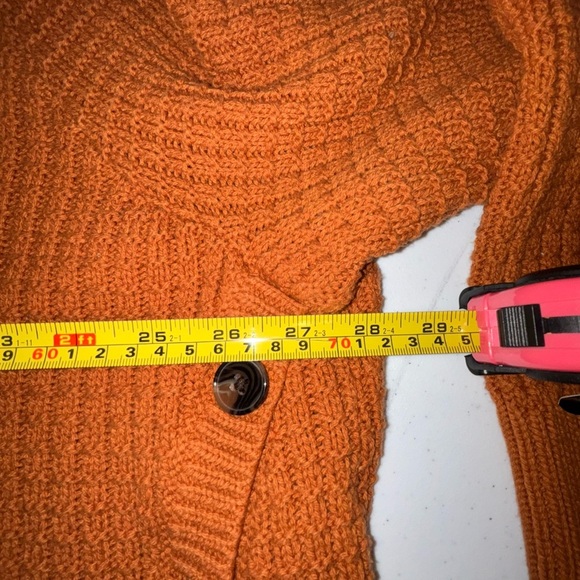 Plus Size Woman Within Burnt Orange Cowl Neck Sweater with Oversized Collar - Picture 8 of 10